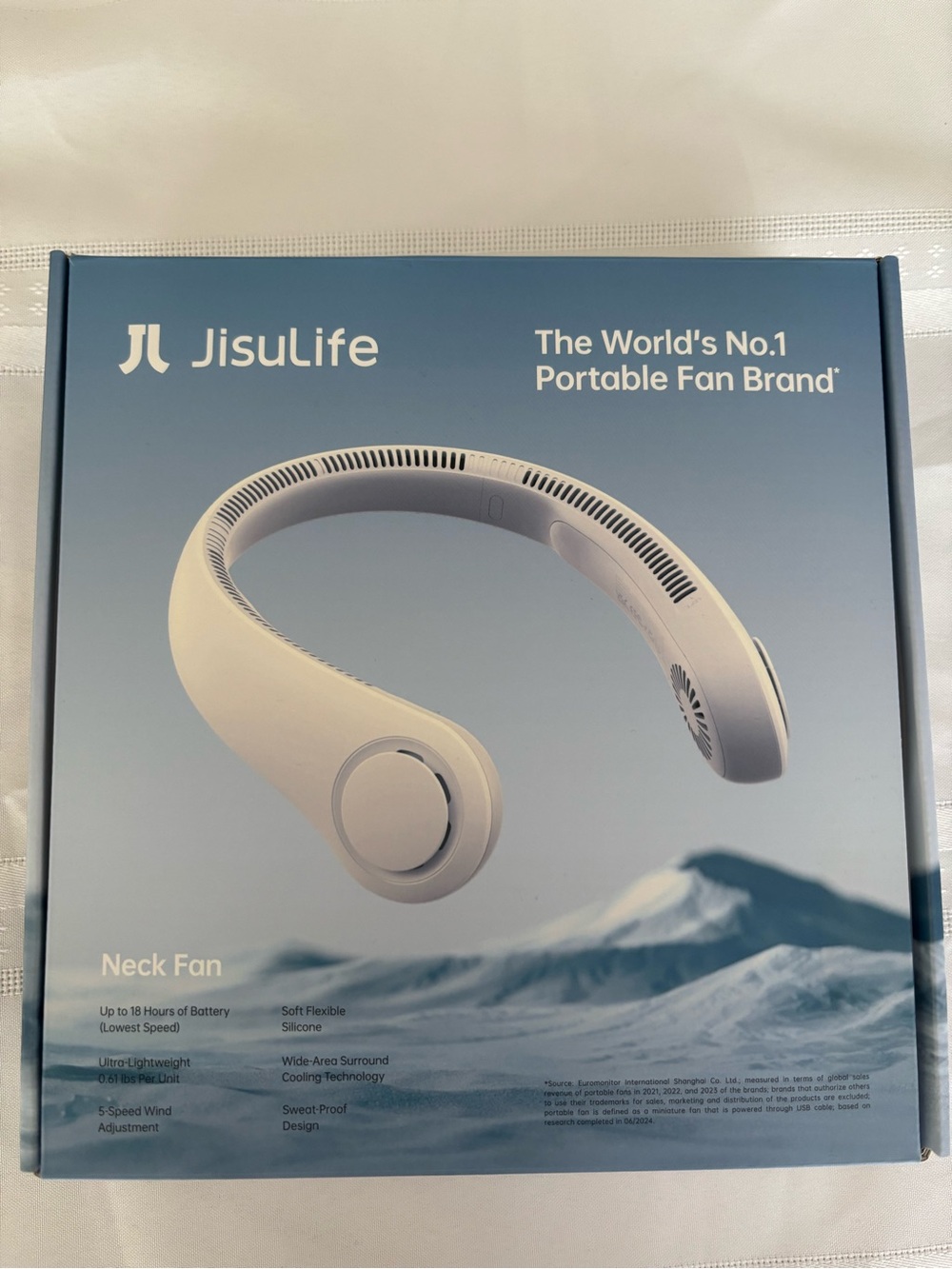 Jisulife White Neck Fan – Hands-Free Personal Cooling
